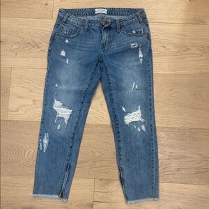 One Teaspoon Distressed Ankle Jeans in Blue